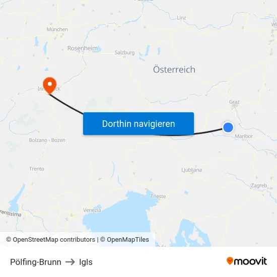 Pölfing-Brunn to Igls map