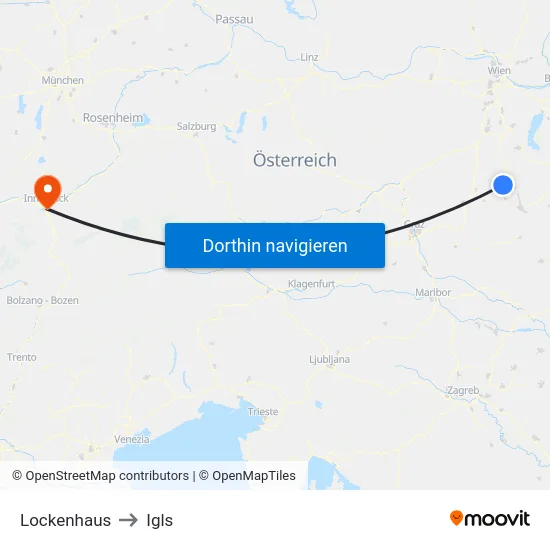 Lockenhaus to Igls map