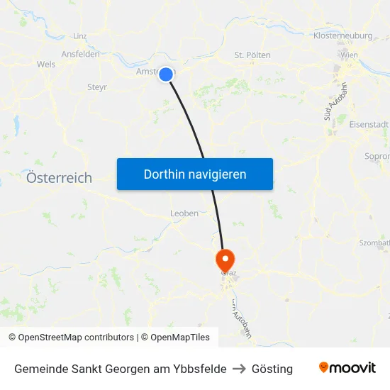 Gemeinde Sankt Georgen am Ybbsfelde to Gösting map