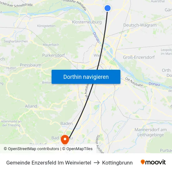 Gemeinde Enzersfeld Im Weinviertel to Kottingbrunn map