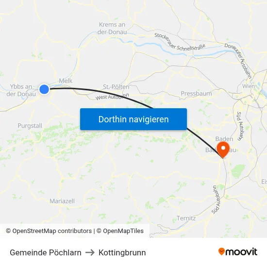 Gemeinde Pöchlarn to Kottingbrunn map