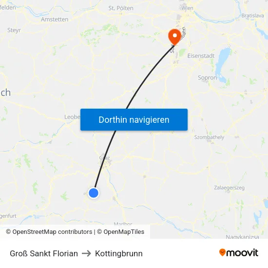 Groß Sankt Florian to Kottingbrunn map