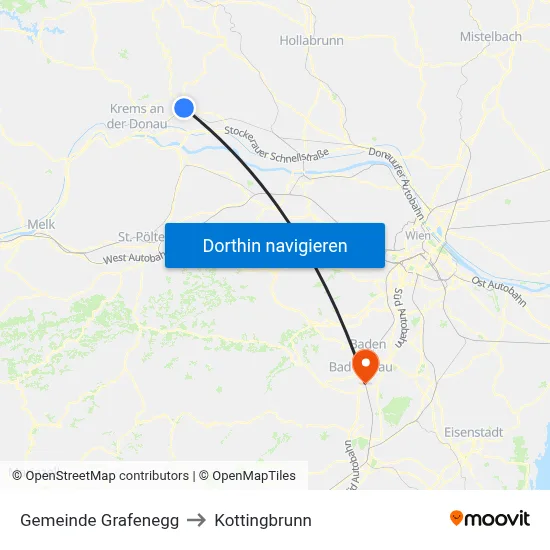 Gemeinde Grafenegg to Kottingbrunn map