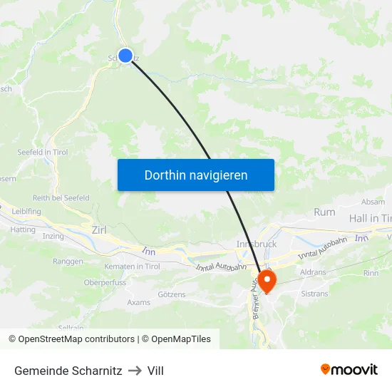 Gemeinde Scharnitz to Vill map