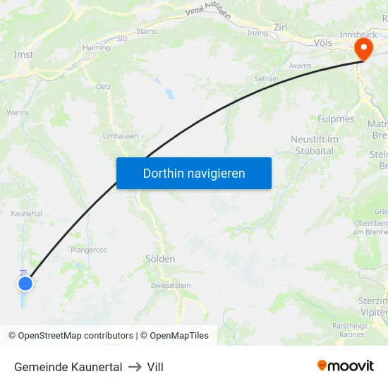 Gemeinde Kaunertal to Vill map