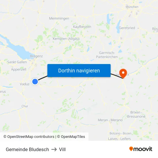 Gemeinde Bludesch to Vill map