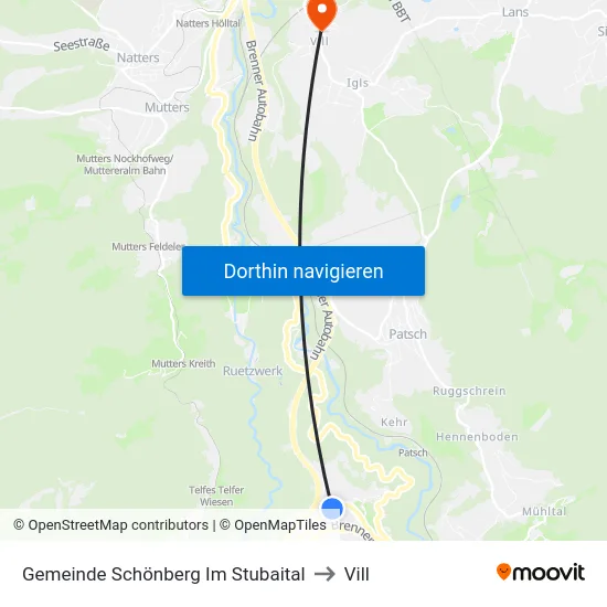 Gemeinde Schönberg Im Stubaital to Vill map