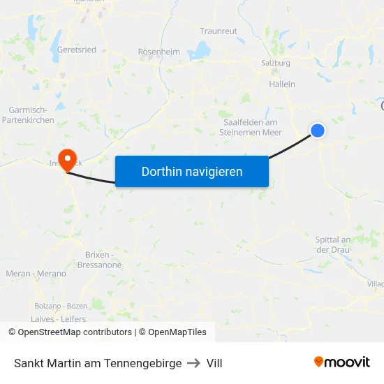Sankt Martin am Tennengebirge to Vill map