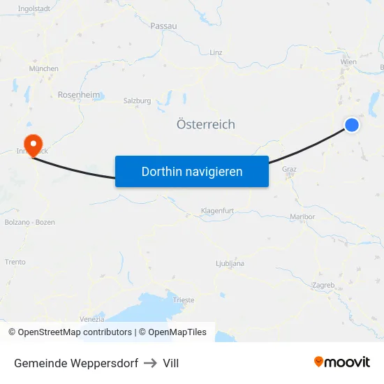 Gemeinde Weppersdorf to Vill map