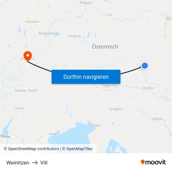 Weinitzen to Vill map