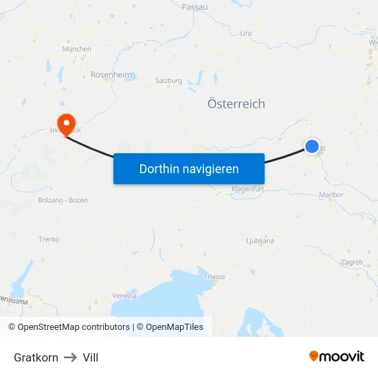 Gratkorn to Vill map