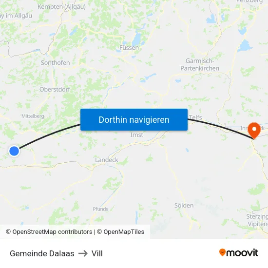 Gemeinde Dalaas to Vill map