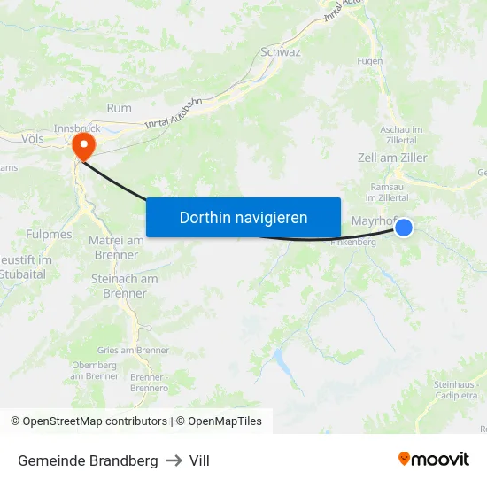 Gemeinde Brandberg to Vill map