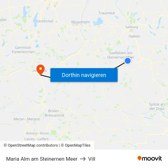 Maria Alm am Steinernen Meer to Vill map