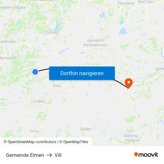Gemeinde Elmen to Vill map
