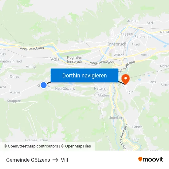 Gemeinde Götzens to Vill map