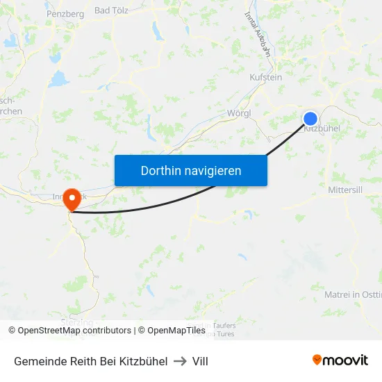 Gemeinde Reith Bei Kitzbühel to Vill map