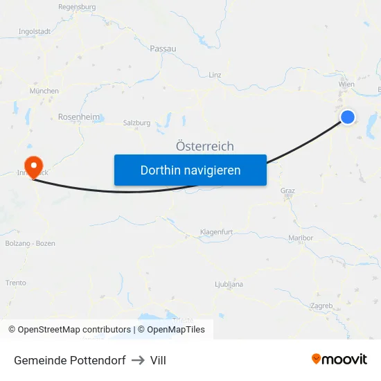 Gemeinde Pottendorf to Vill map