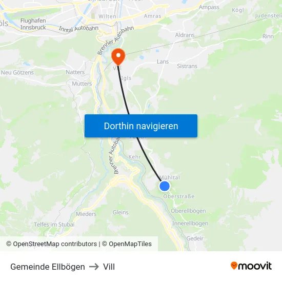 Gemeinde Ellbögen to Vill map