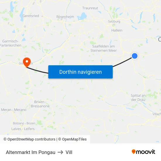 Altenmarkt Im Pongau to Vill map