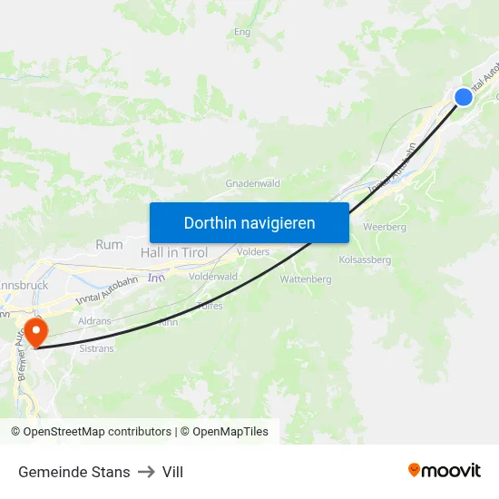Gemeinde Stans to Vill map