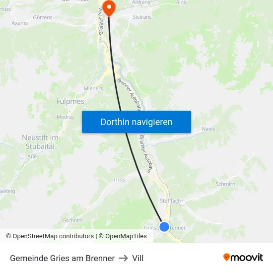 Gemeinde Gries am Brenner to Vill map