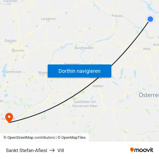Sankt Stefan-Afiesl to Vill map