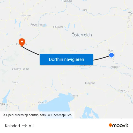 Kalsdorf to Vill map