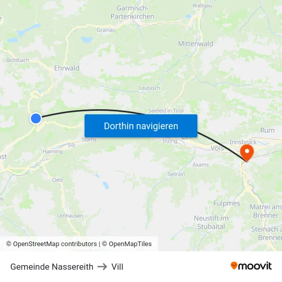 Gemeinde Nassereith to Vill map