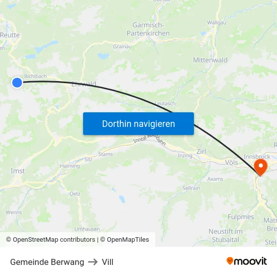 Gemeinde Berwang to Vill map
