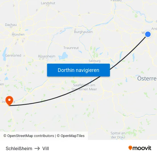 Schleißheim to Vill map