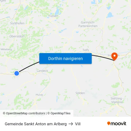 Gemeinde Sankt Anton am Arlberg to Vill map