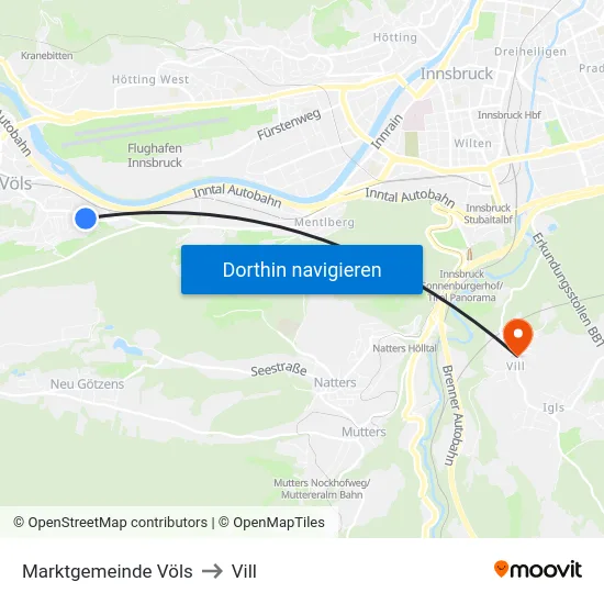 Marktgemeinde Völs to Vill map