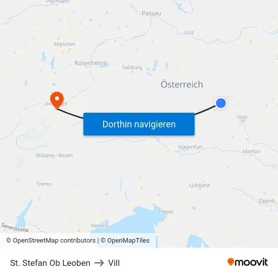 St. Stefan Ob Leoben to Vill map