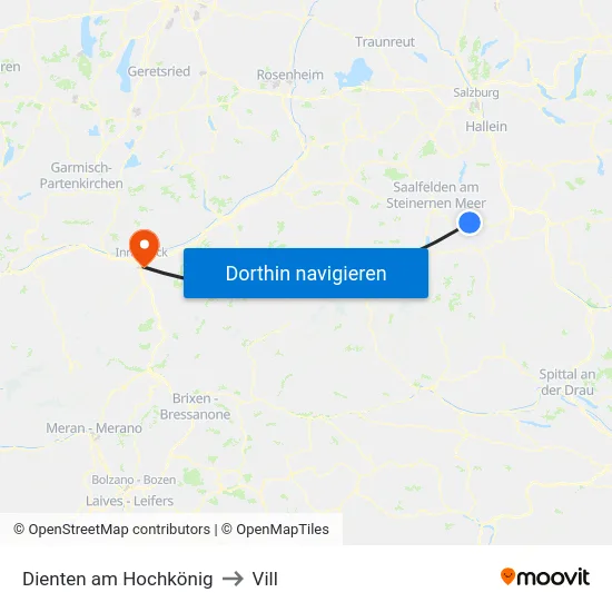 Dienten am Hochkönig to Vill map