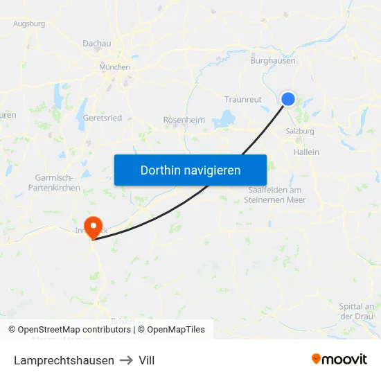 Lamprechtshausen to Vill map