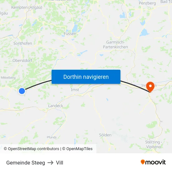 Gemeinde Steeg to Vill map