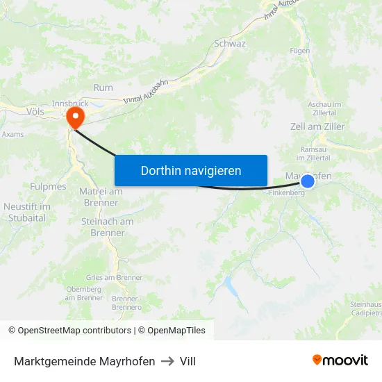 Marktgemeinde Mayrhofen to Vill map