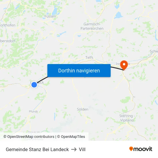Gemeinde Stanz Bei Landeck to Vill map