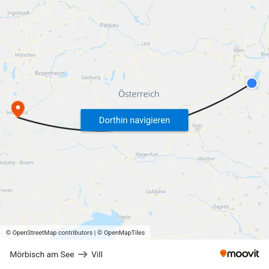 Mörbisch am See to Vill map