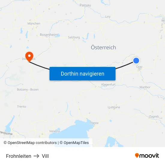 Frohnleiten to Vill map
