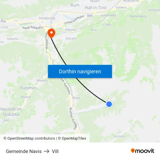 Gemeinde Navis to Vill map