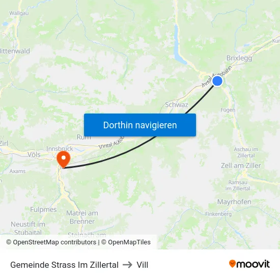 Gemeinde Strass Im Zillertal to Vill map