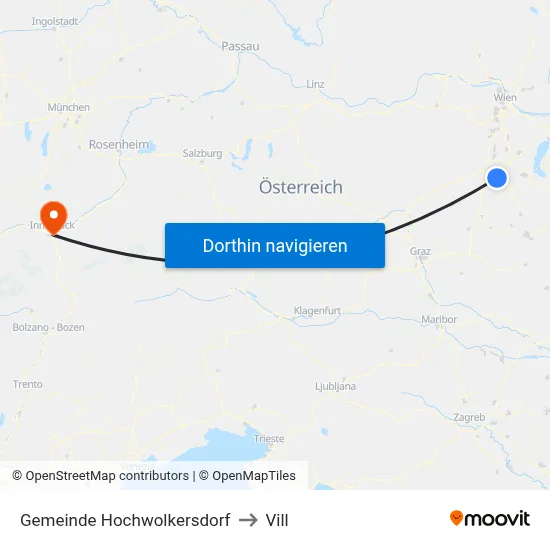 Gemeinde Hochwolkersdorf to Vill map