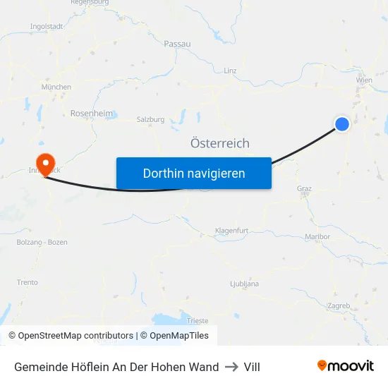 Gemeinde Höflein An Der Hohen Wand to Vill map