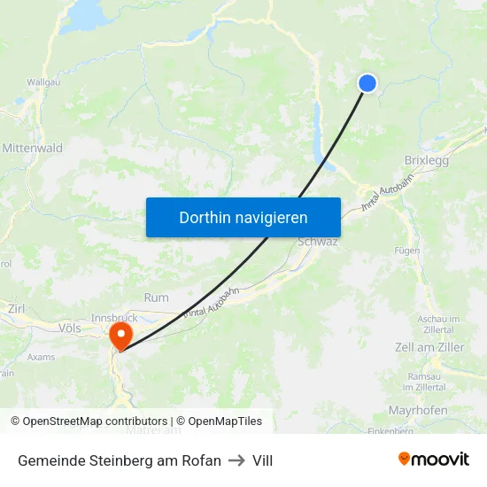 Gemeinde Steinberg am Rofan to Vill map