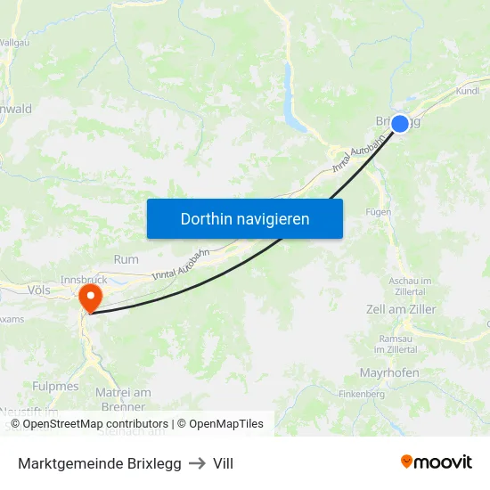 Marktgemeinde Brixlegg to Vill map