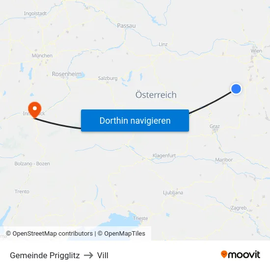 Gemeinde Prigglitz to Vill map