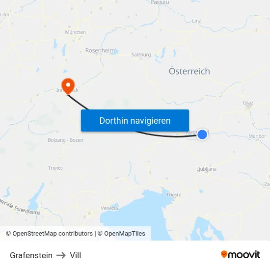 Grafenstein to Vill map