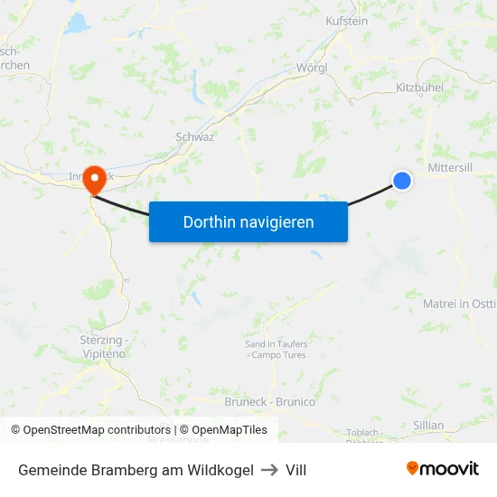 Gemeinde Bramberg am Wildkogel to Vill map